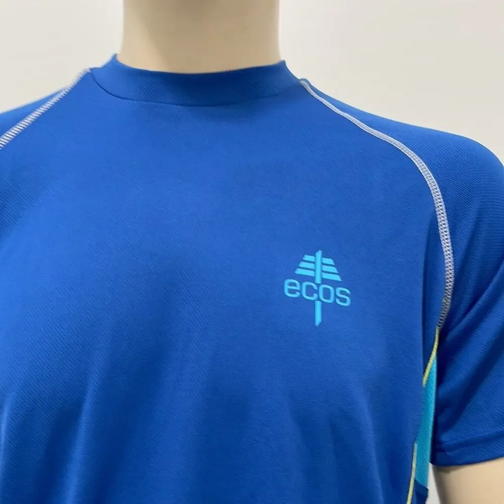 ecos Performance Wear Short Sleeve Crewneck T-Shirt Blue   Size M NWT - Picture 3 of 9